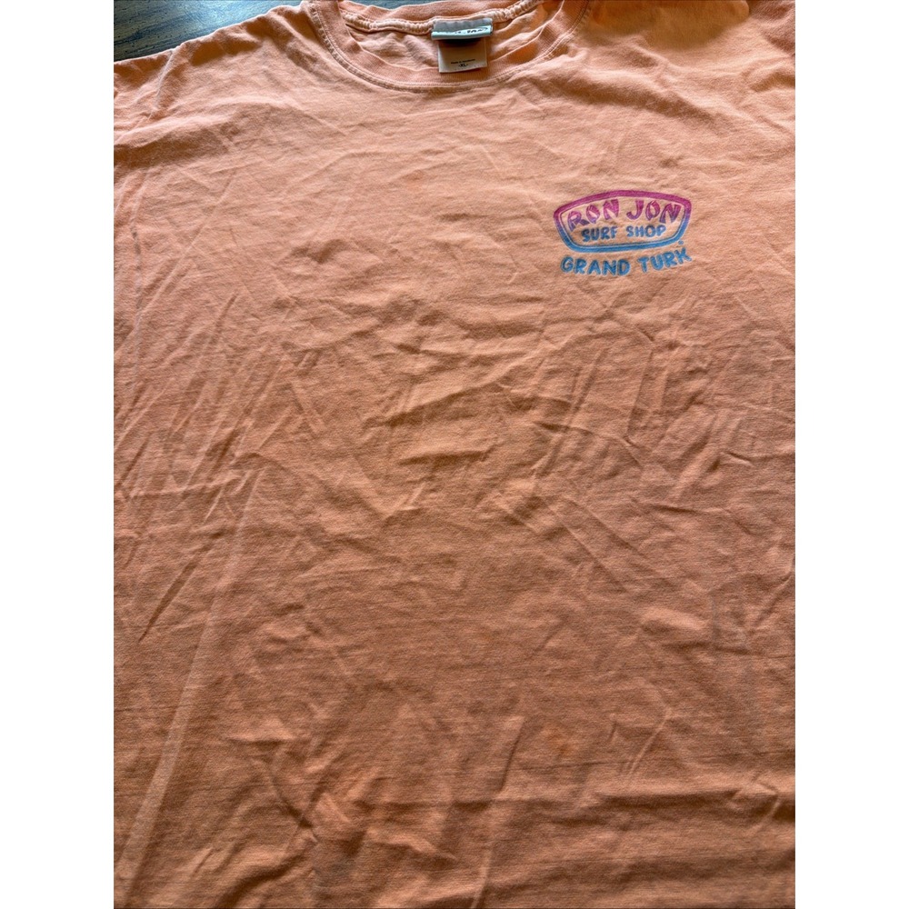 Ron Jon Surf Shop Grand Turk TShirt Light Orange Mens Size XL Graphic Tee